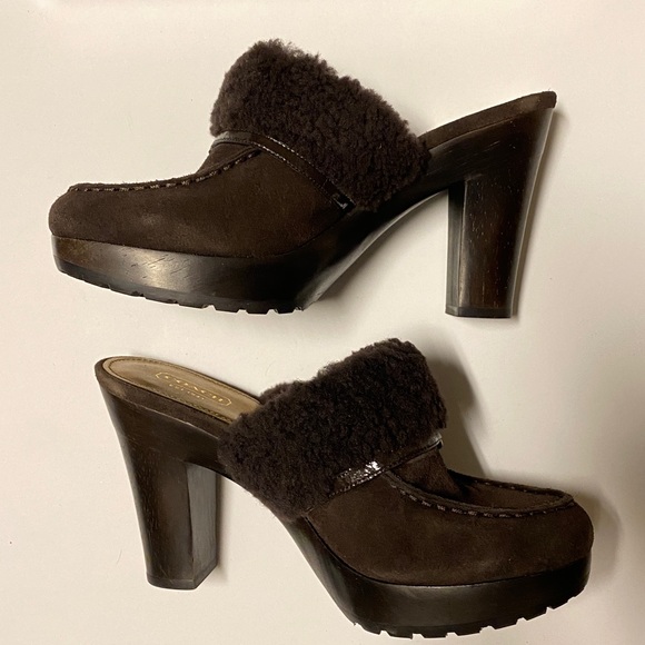 Idyle Suede Clogs With Buckle by Coach - Picture 4 of 6